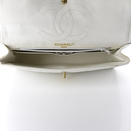 Chanel Lambskin Quilted Medium Double Flap White 5 of 21
