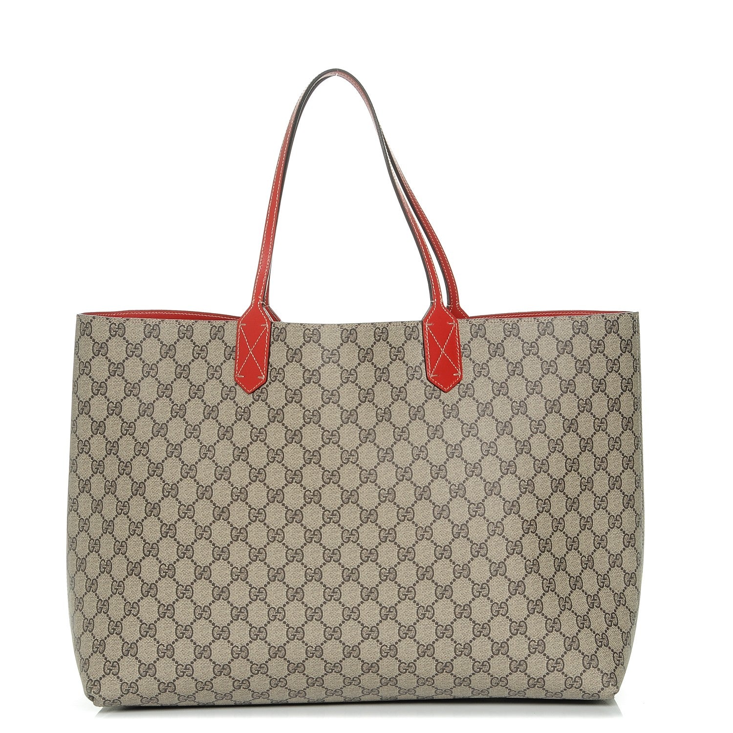 Gucci GG Supreme Monogram Large Reversible Tote Beige Red 1 of 7