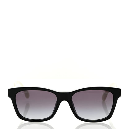 Chanel Acetate Quilted CC Square Sunglasses 5484-A White Black 2 of 7