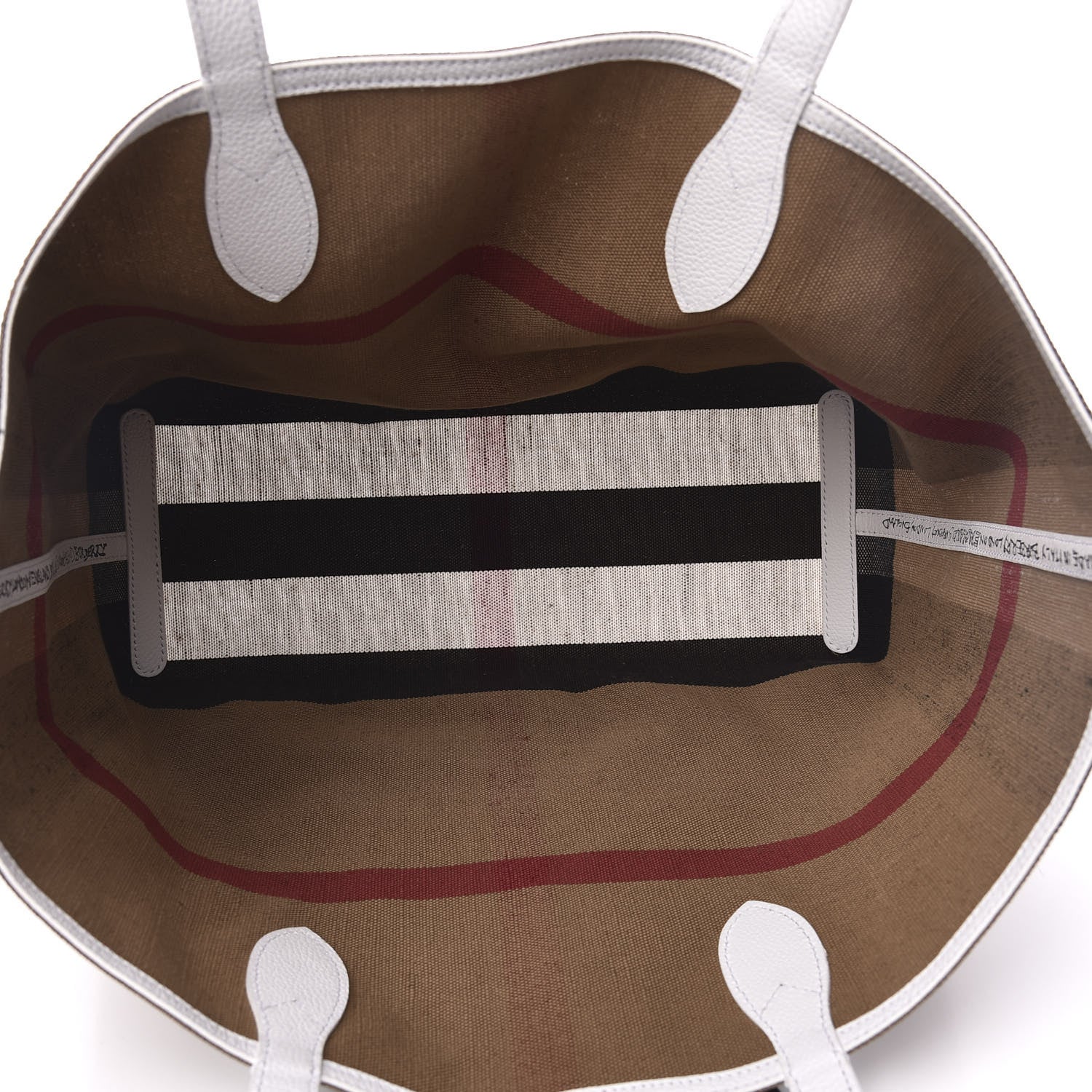 Burberry Coated Canvas Mega Check Medium Doodle Tote White 8 of 12