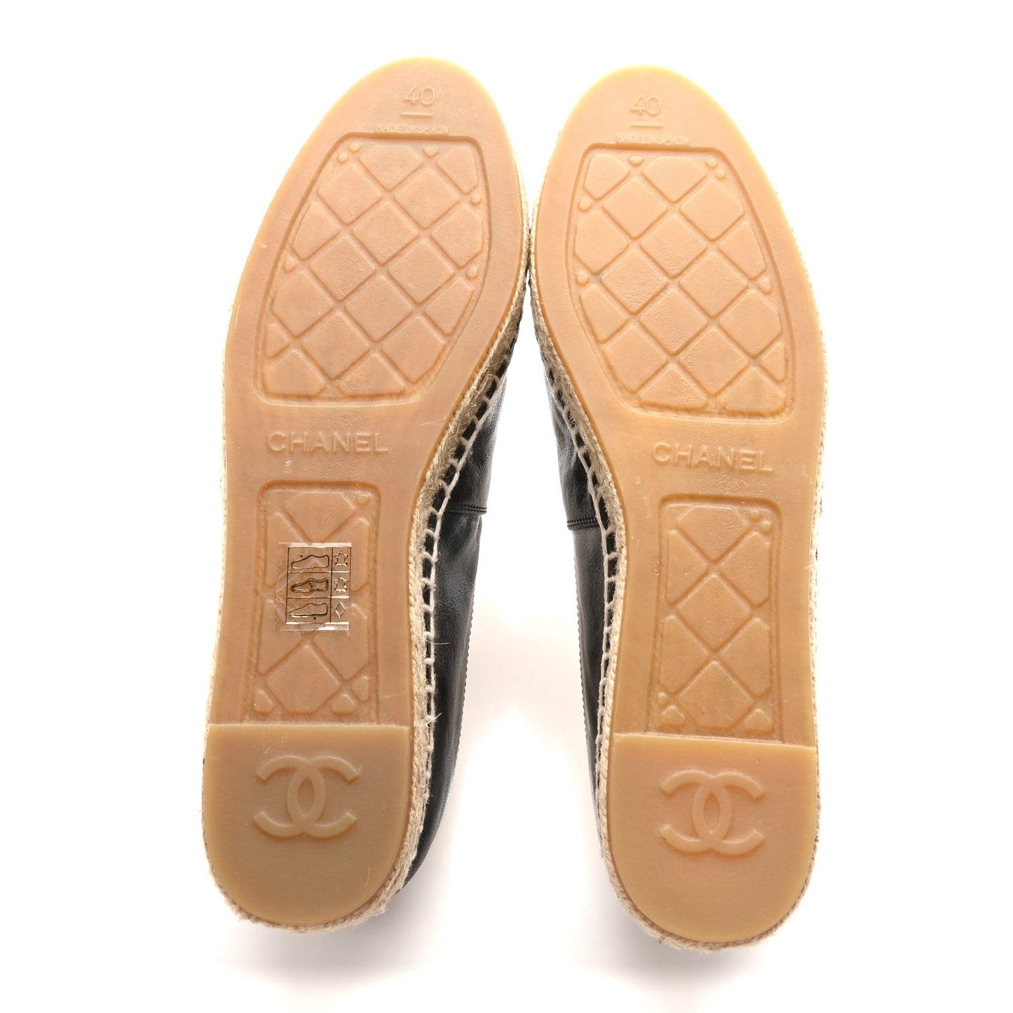 Calfskin Chain CC Espadrilles 40 Black