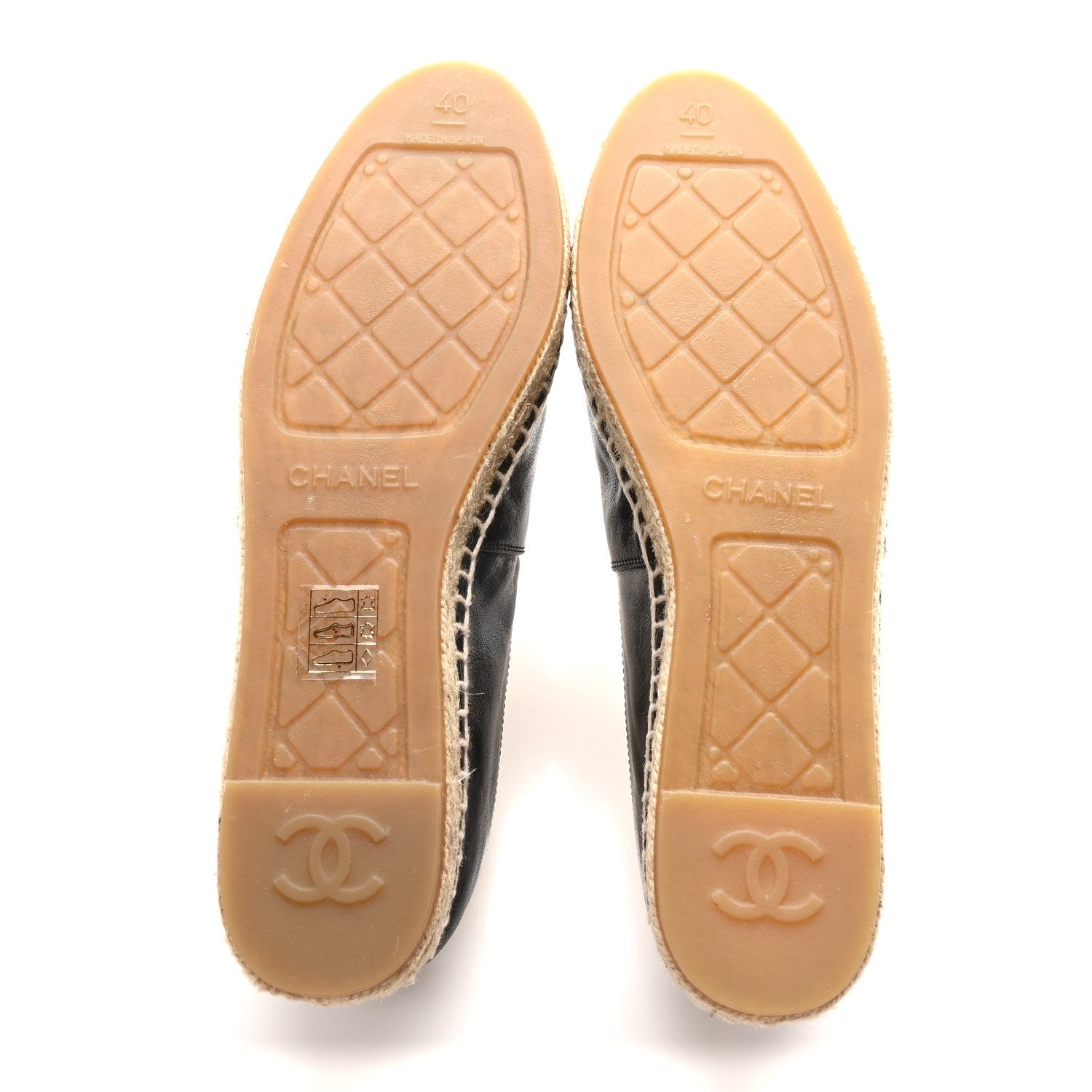 Chanel Calfskin Chain CC Espadrilles 40 Black 6 of 7