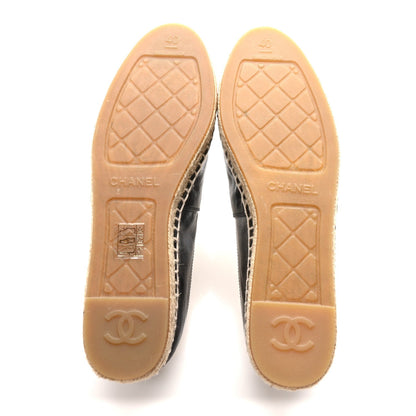 Chanel Calfskin Chain CC Espadrilles 40 Black 6 of 7