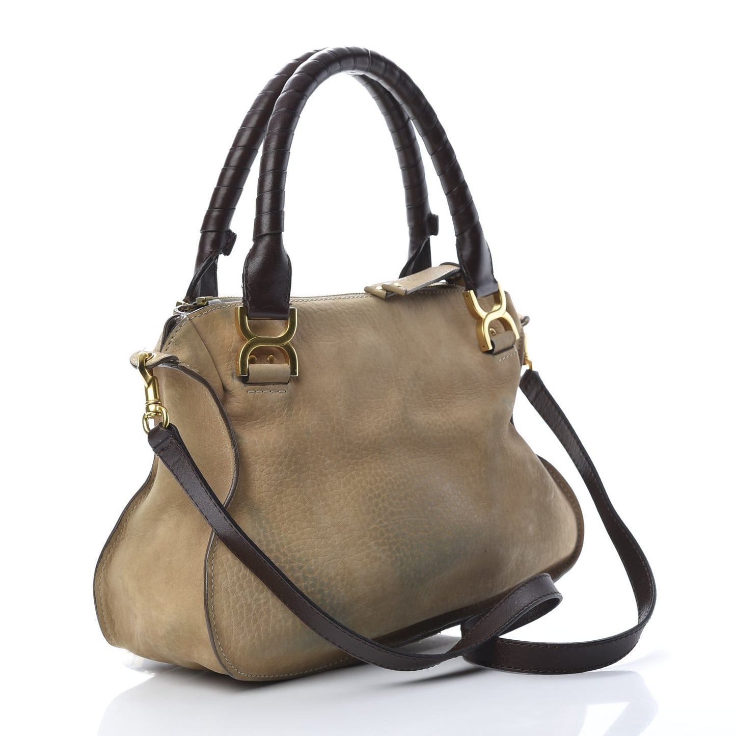 Nubuck Medium Marcie Satchel Greige