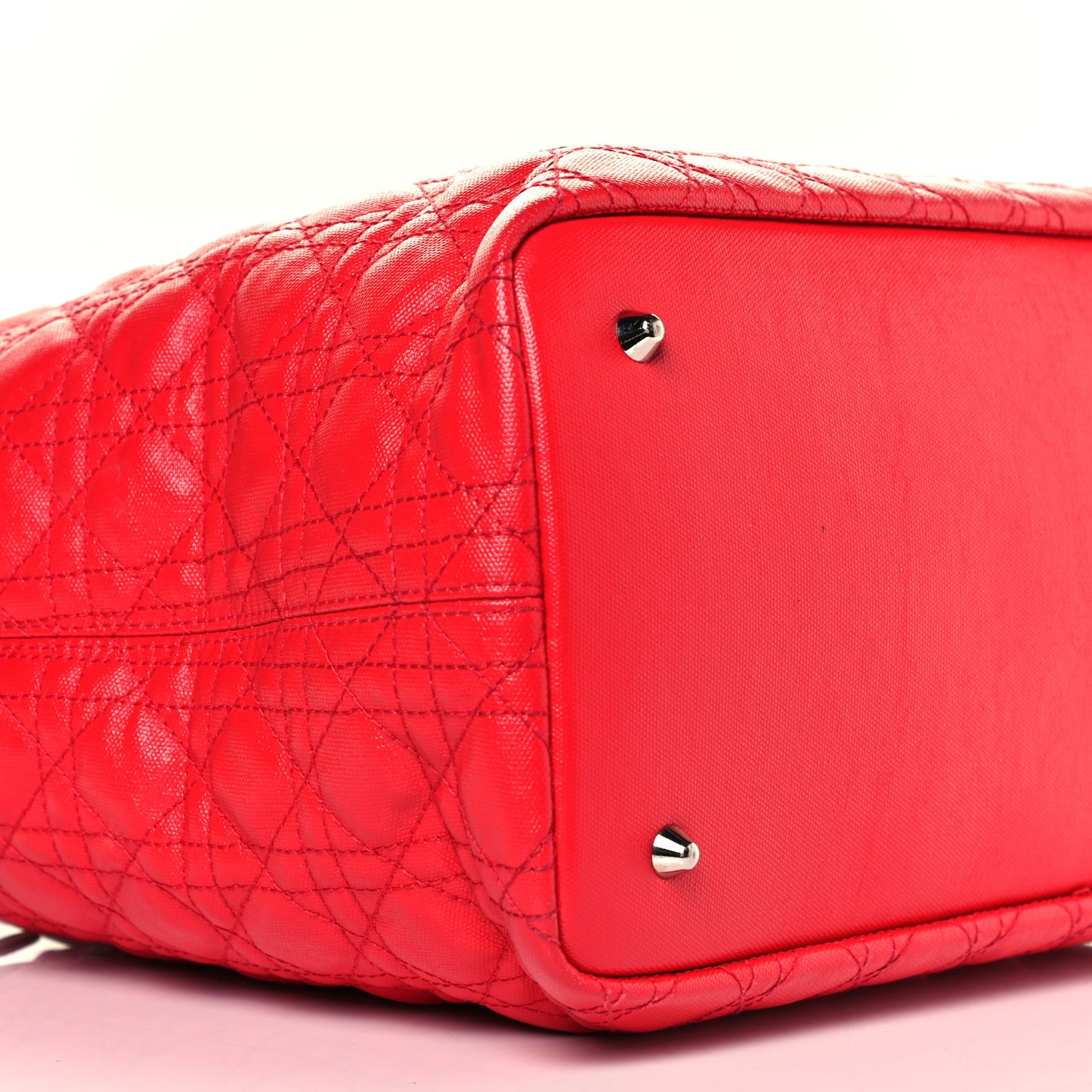 Coated Canvas Cannage Large Panarea Tote Red