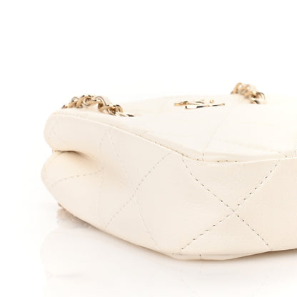 Chanel Lambskin Quilted Tiny Shopping Clutch With Chain White 8 of 9