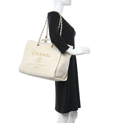 Chanel Lurex Boucle Medium Deauville Tote White 3 of 10