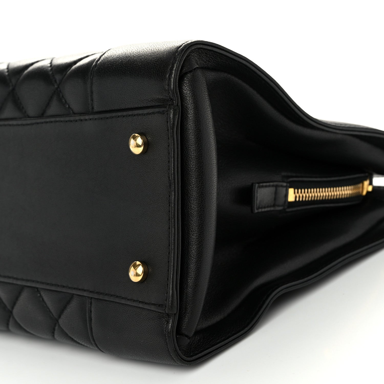 Chanel Sheepskin Quilted Mademoiselle Vintage Shopping Tote Black 10 of 11