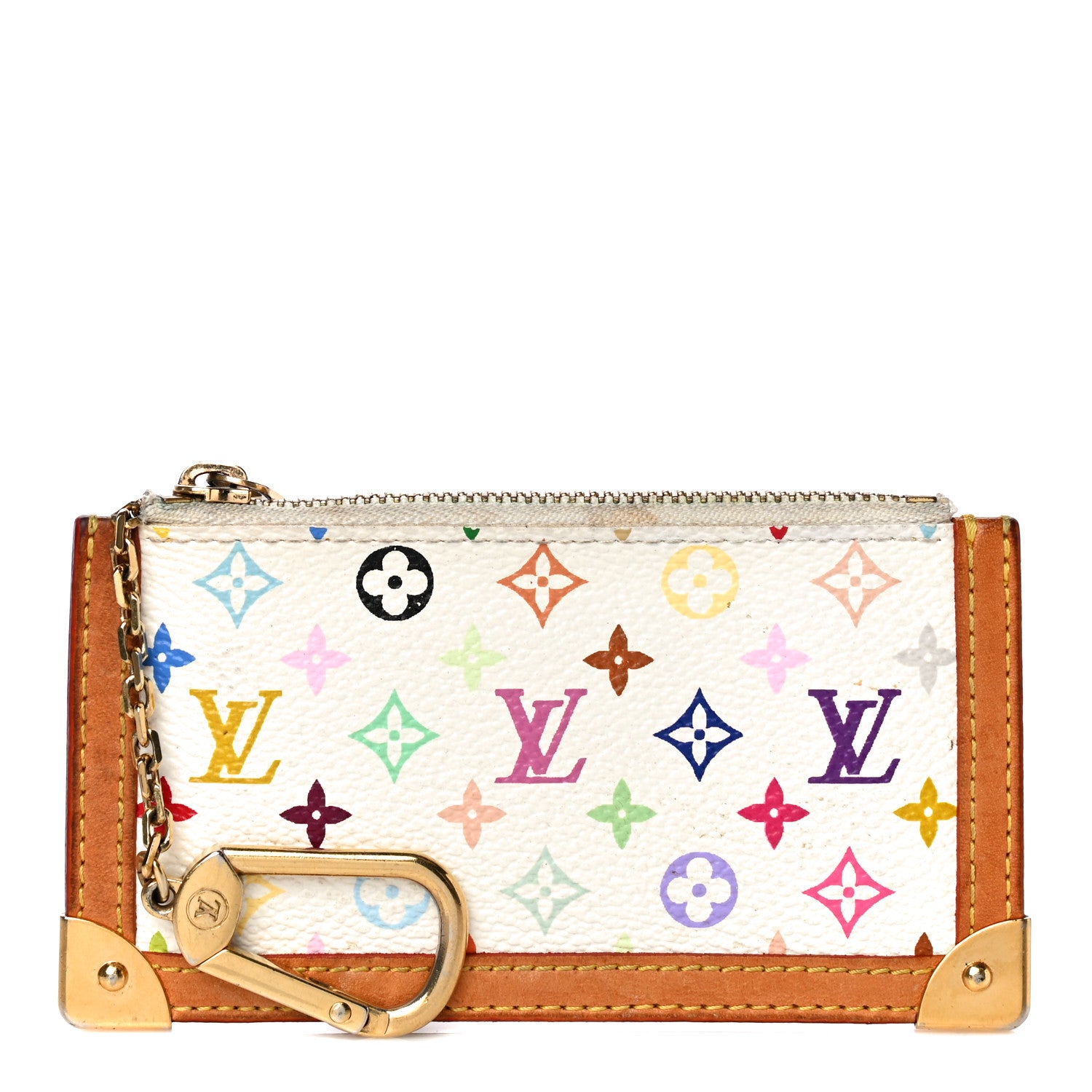 Louis Vuitton Monogram Multicolor Key Pouch White 1 of 15