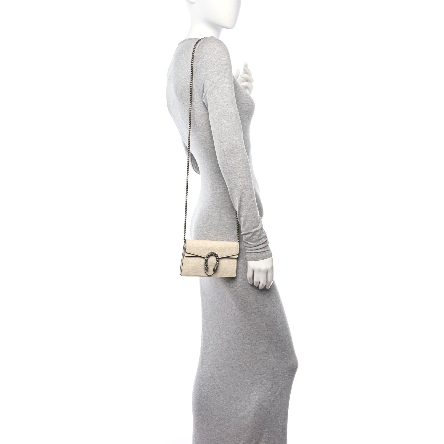 Gucci Dollar Calfskin Crystal Super Mini Dionysus Shoulder Bag Mystic White Black Diamond 2 of 9