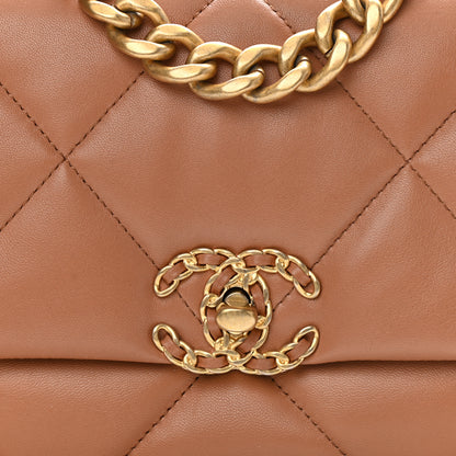Chanel Lambskin Quilted Medium Chanel 19 Flap Brown 10 of 11
