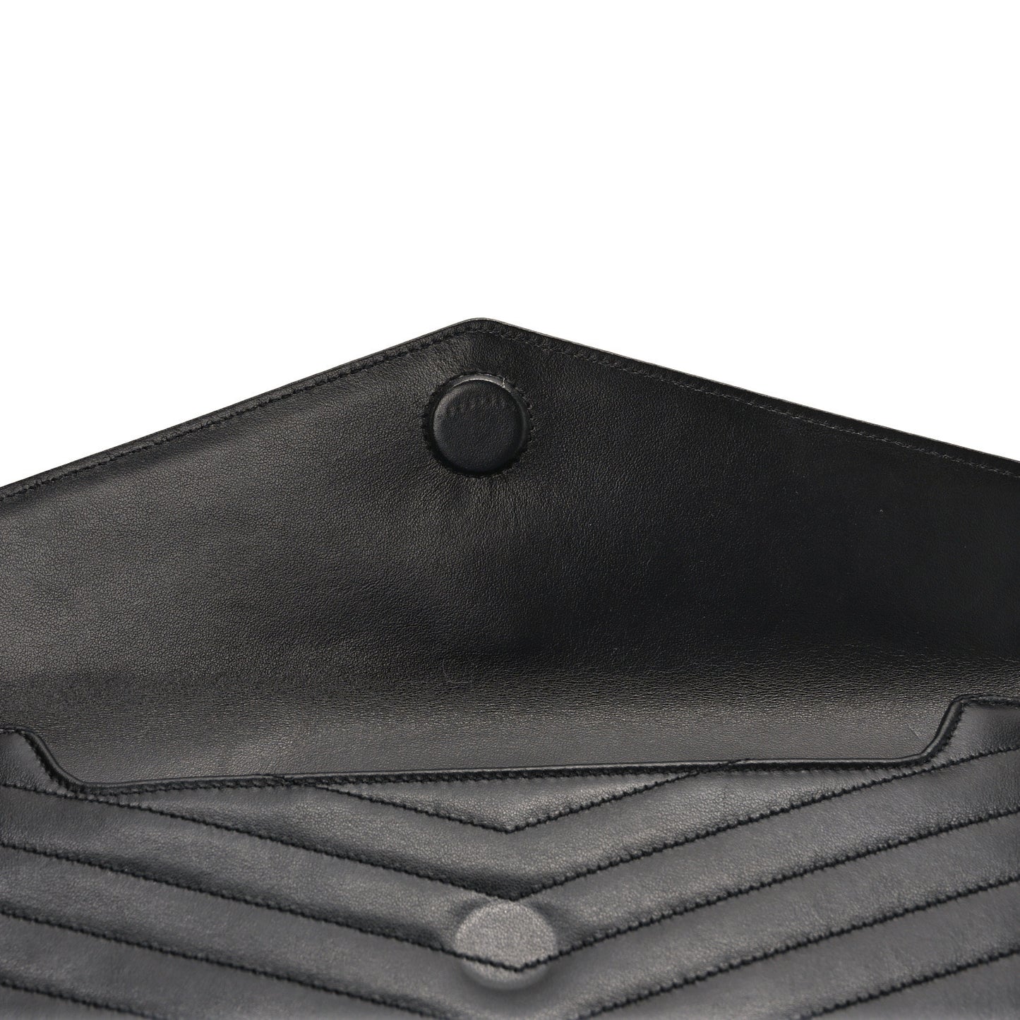 Calfskin Matelasse Chevron Monogram Uptown Clutch Black