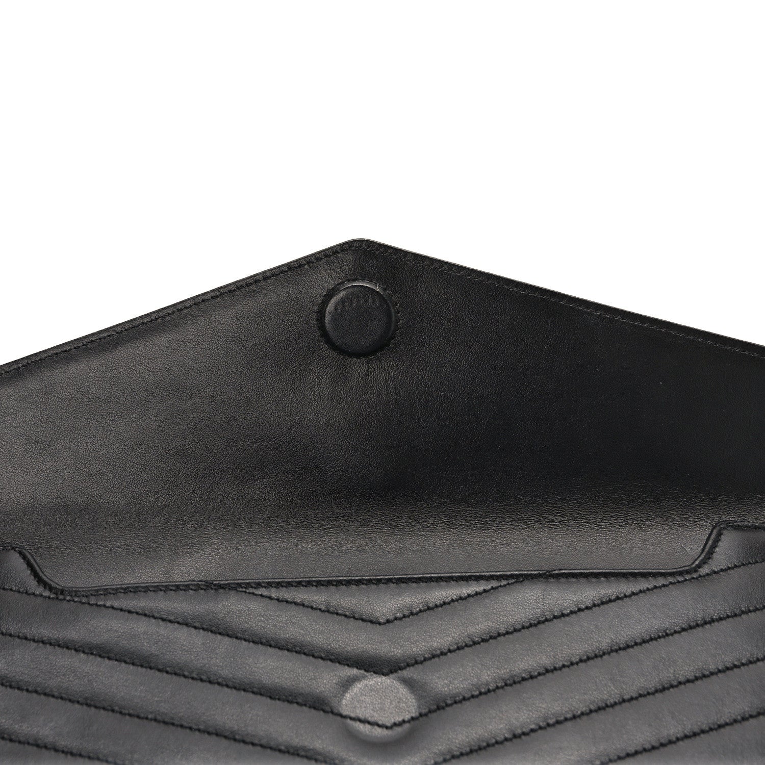 Saint Laurent Calfskin Matelasse Chevron Monogram Uptown Clutch Black 8 of 9