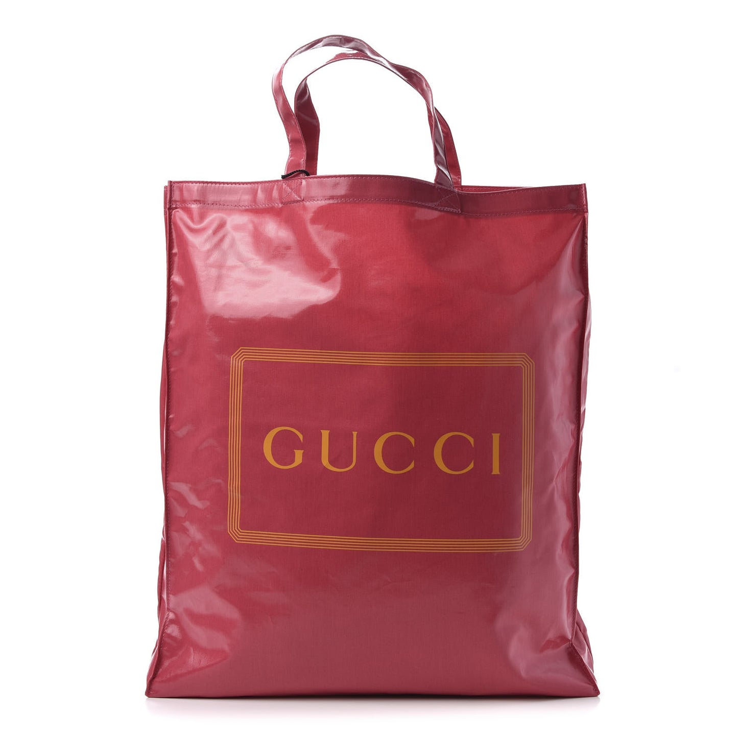 Patent Canvas Frame Logo Vertical Tote Glam Pink