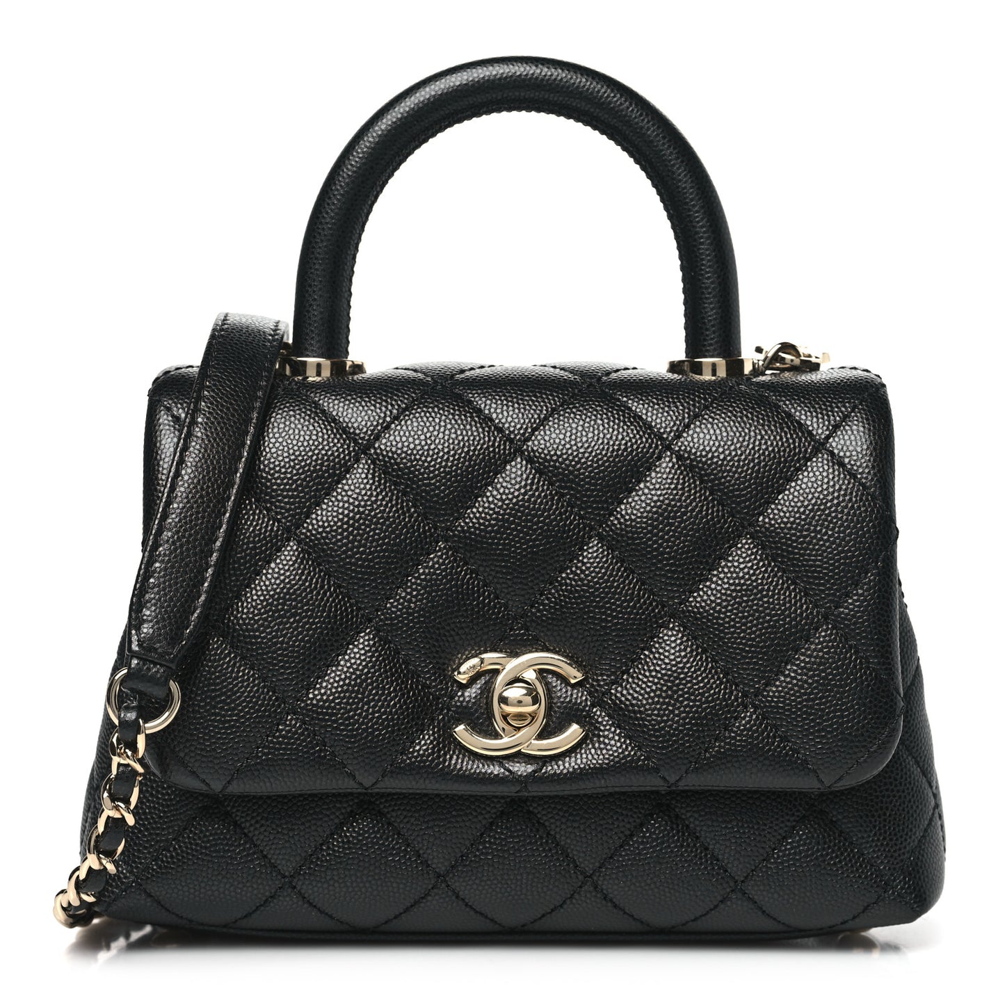 Caviar Quilted Extra Mini Coco Handle Flap Black