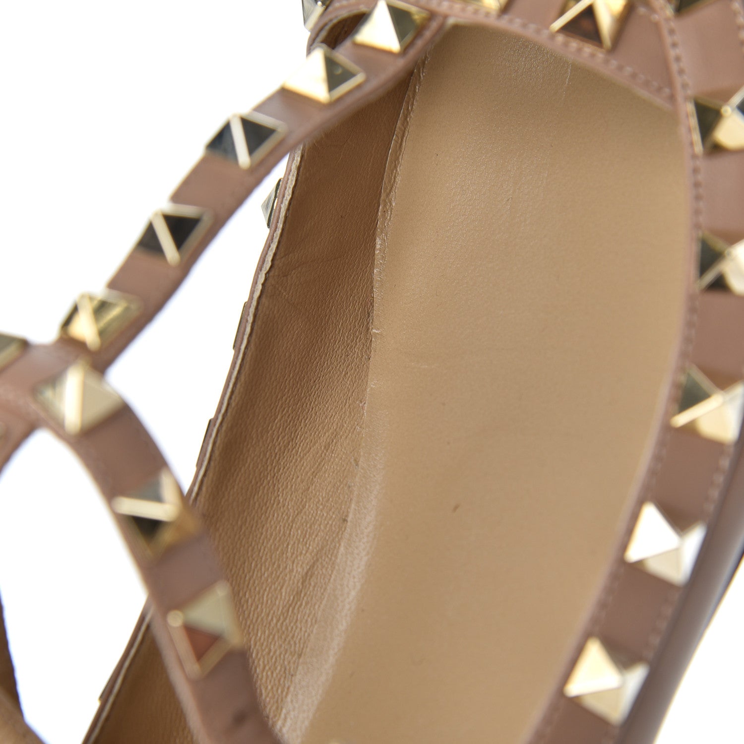 Valentino Garavani Nappa Rockstud Cage Flats 37 Beige 15 of 21