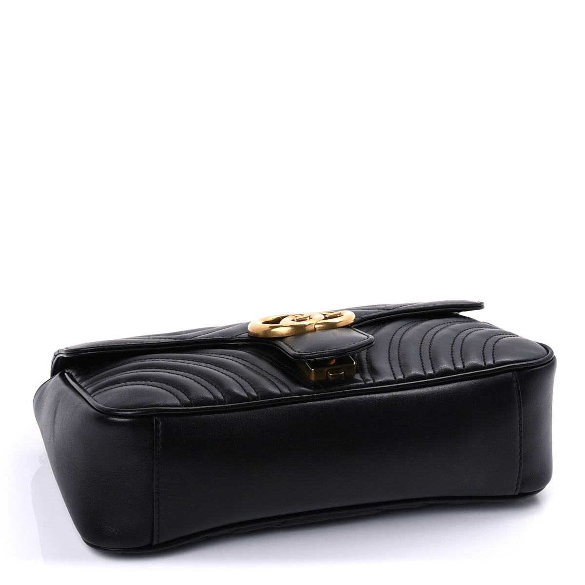 Calfskin Matelasse Small GG Marmont Shoulder Bag Black