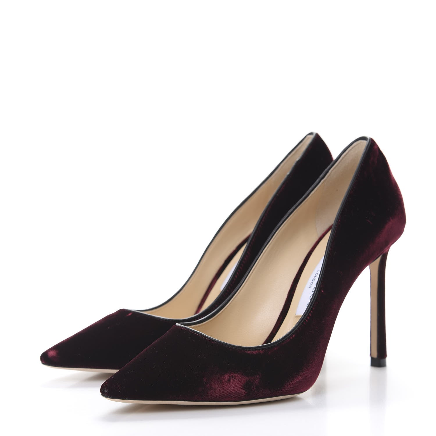 Jimmy Choo Velvet Romy 100 Pumps 37.5 Bordeaux 3 of 10