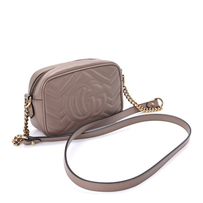 Gucci Calfskin Matelasse Mini GG Marmont Chain Shoulder Bag  Porcelain Rose 2 of 8