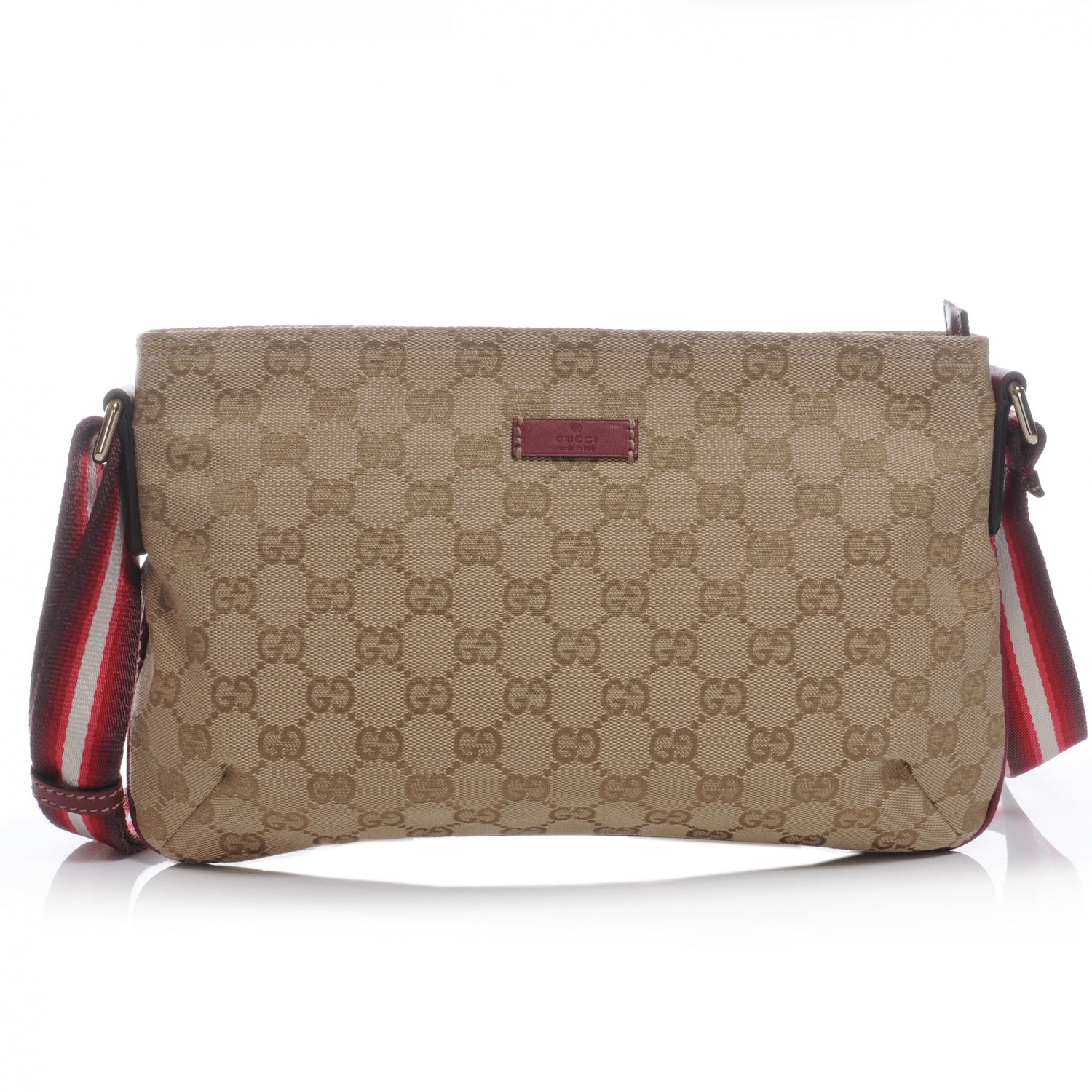 Gucci Monogram Web Small Flat Messenger Crossbody 1 of 7
