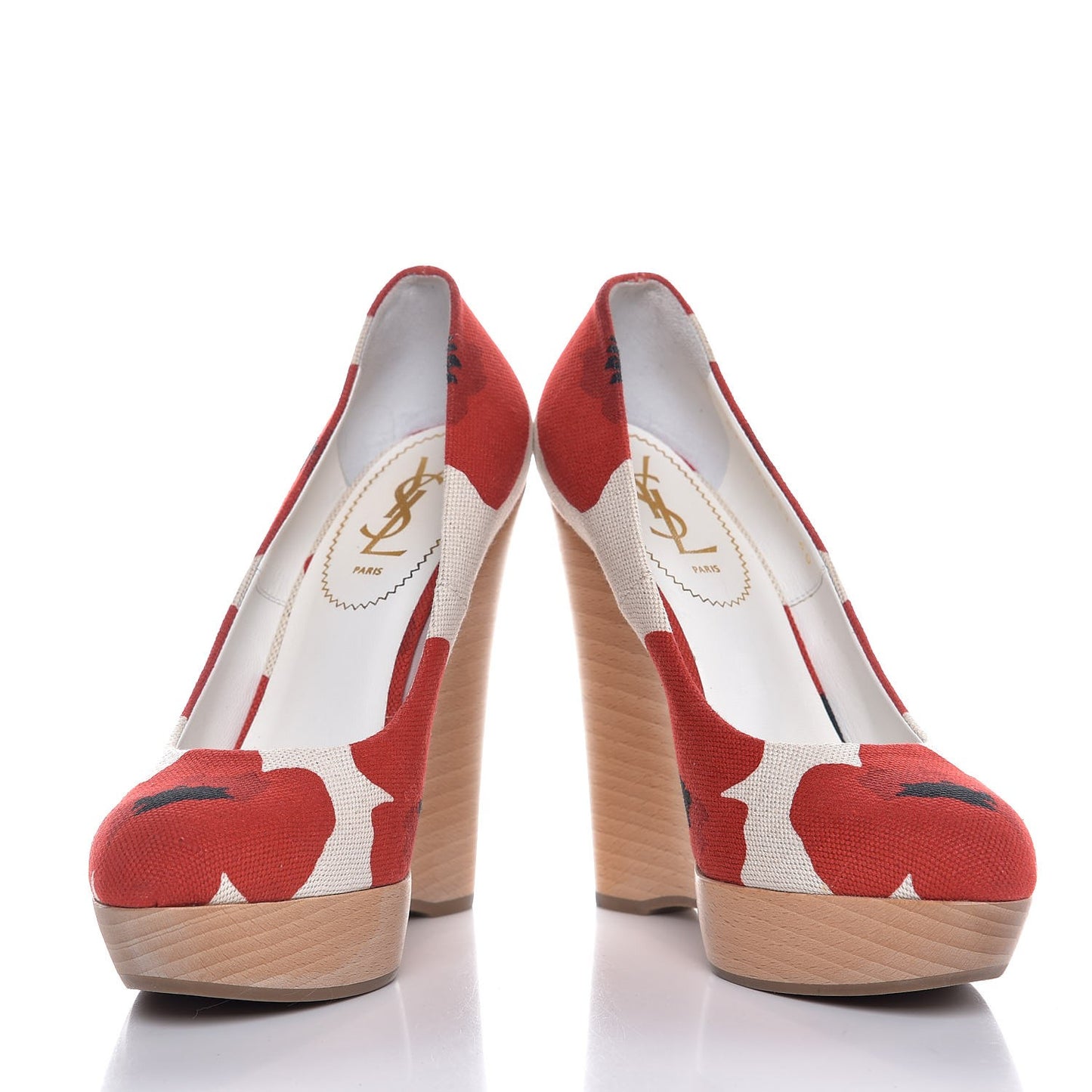 Canvas Printed Maryna 105 Wedges 40 Blanc Poppy