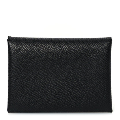 Hermes Epsom Calvi Duo Card Case Black 1 of 8