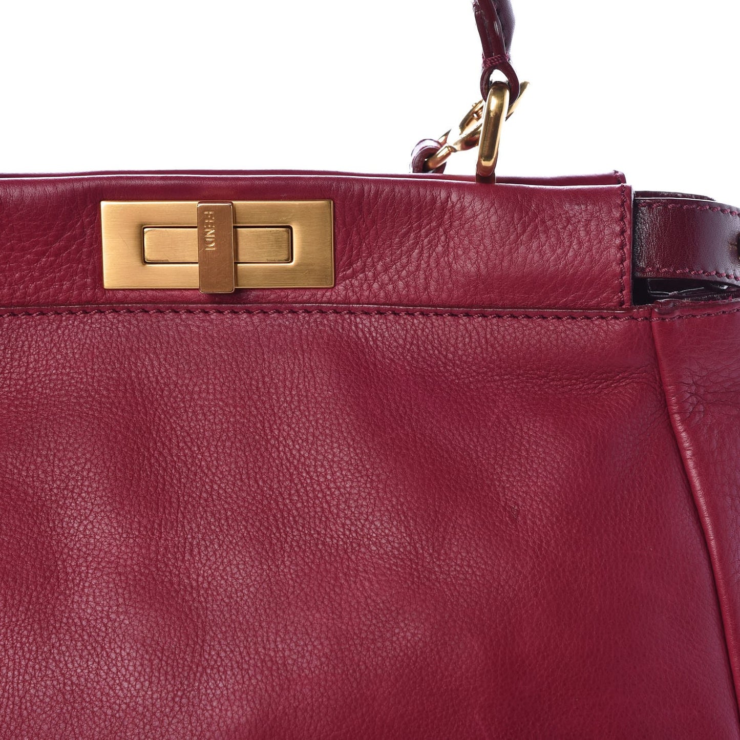 Vitello Saddle Medium Peekaboo Iconic Satchel Melograno Ciliegia