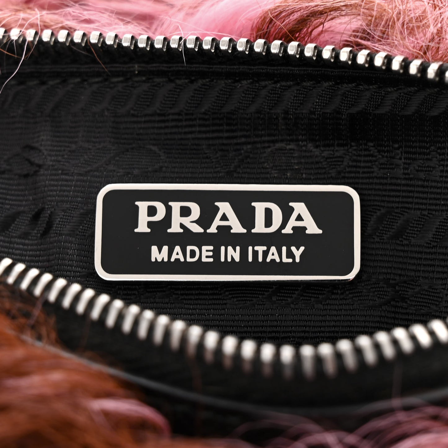 Montone Shearling Chain Bag Begonia Cammello