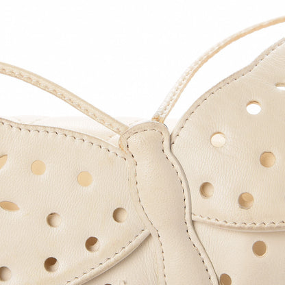 Chanel Lambskin Quilted Butterfly Chain Clutch White 9 of 15