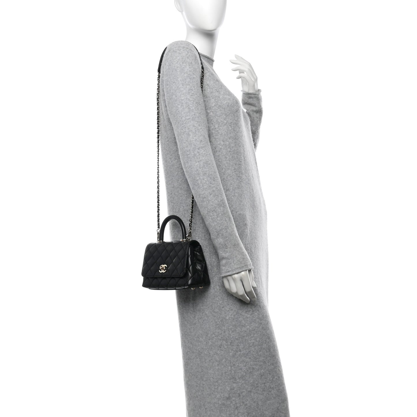 Caviar Quilted Extra Mini Coco Handle Flap Black