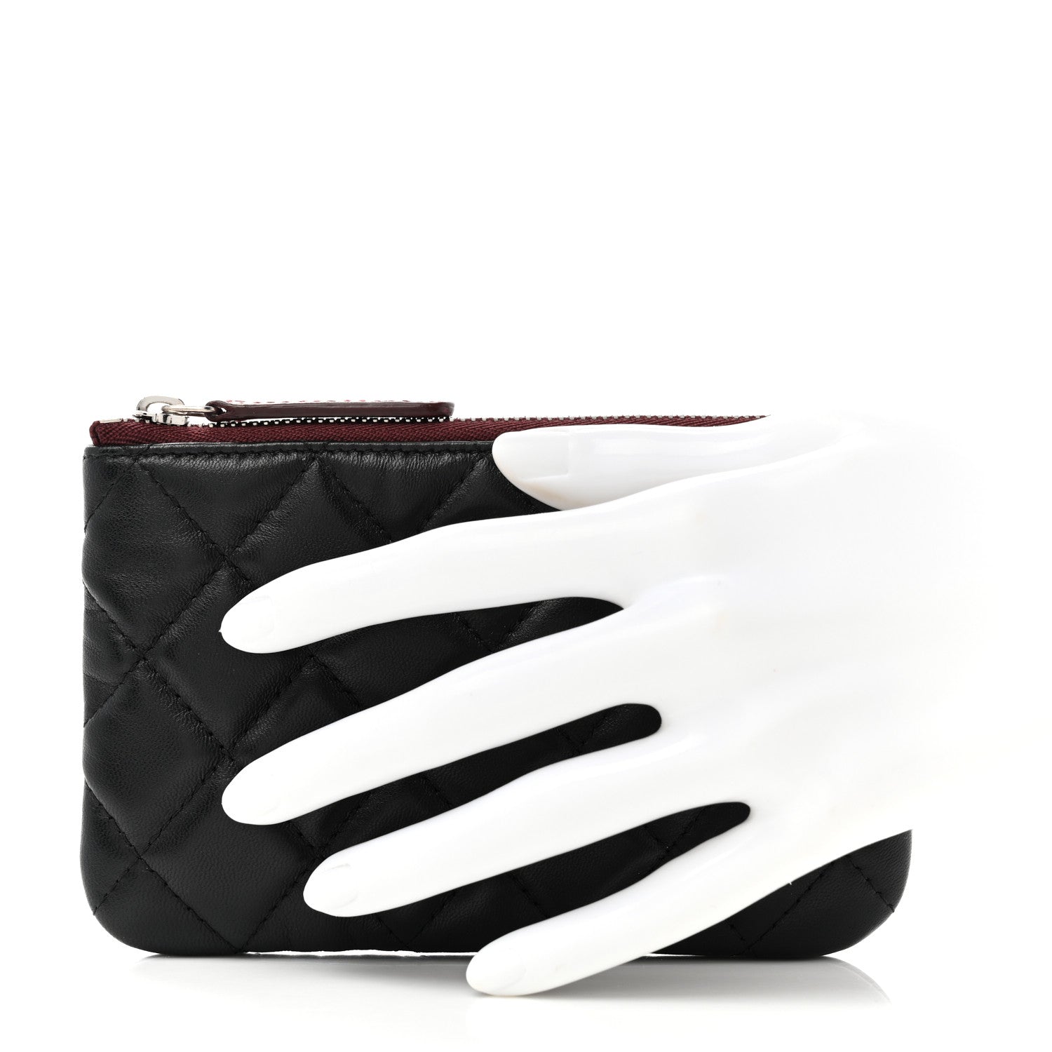 Chanel Lambskin Quilted Small Cosmetic Case Black 2 of 7