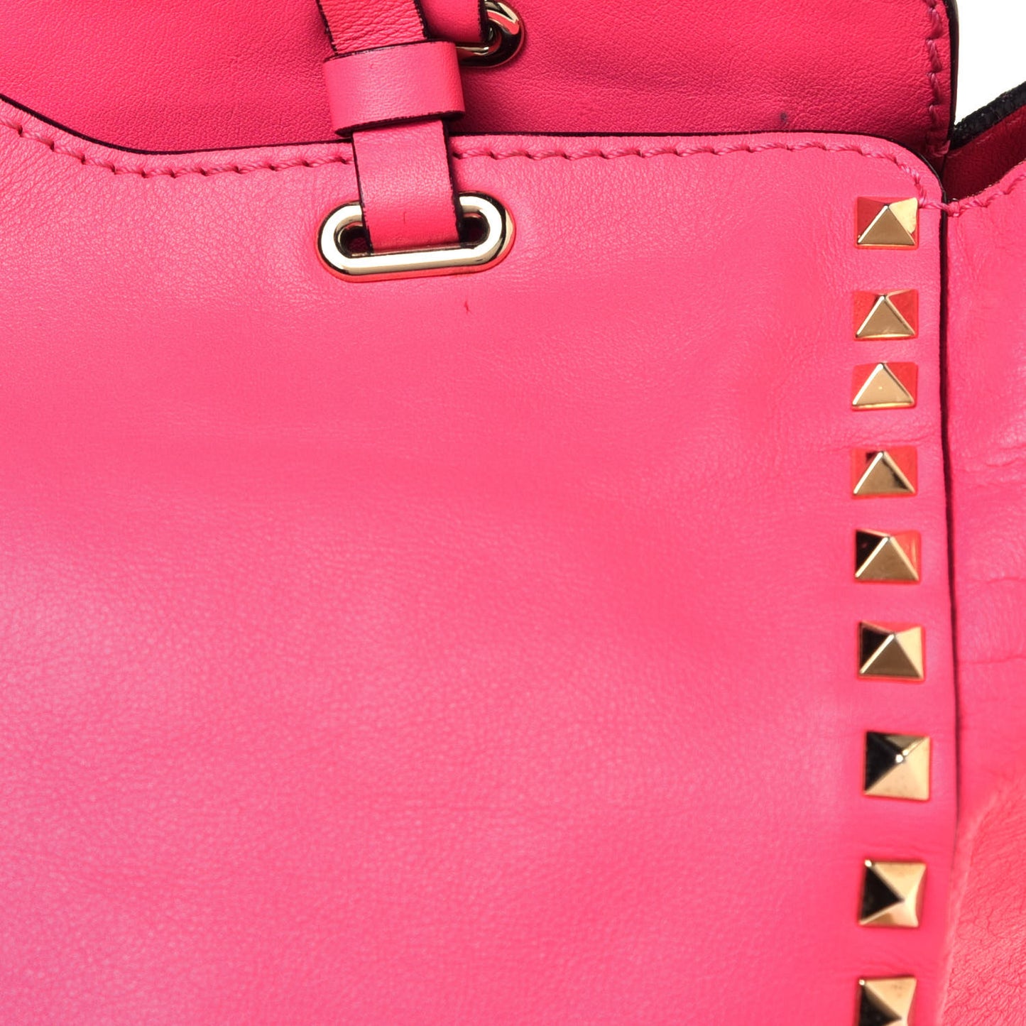 Vitello Medium Rockstud Tote Fuxia Fluo