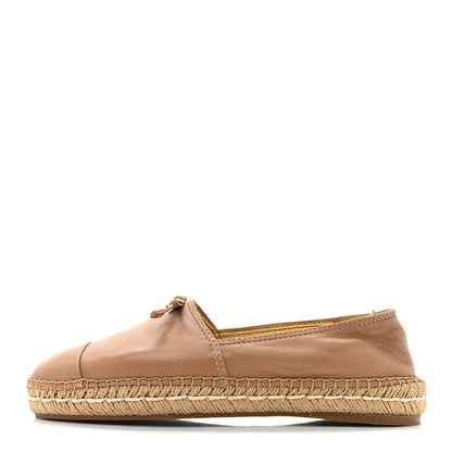 Prada Nappa Logo Cap Toe 20mm Espadrilles 38.5 Beige 1 of 14