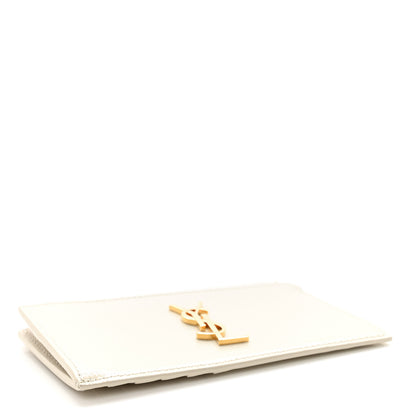 Saint Laurent Calfskin Lizard Embossed Monogram Fragments Zippered Card Case Crema Soft 4 of 7