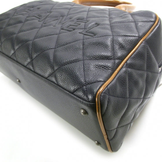Caviar Quilted Boston Navy