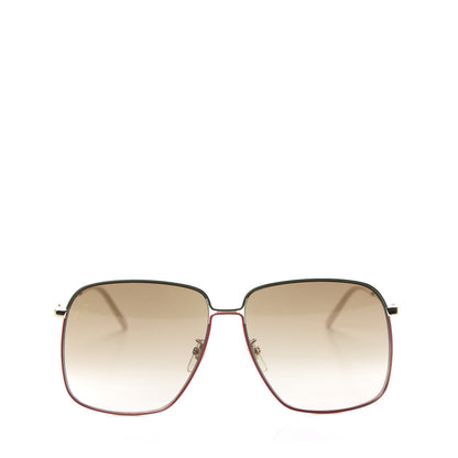 Gucci Web Rectangular Frame Interlocking G Sunglasses GG0394S Green Red 2 of 8