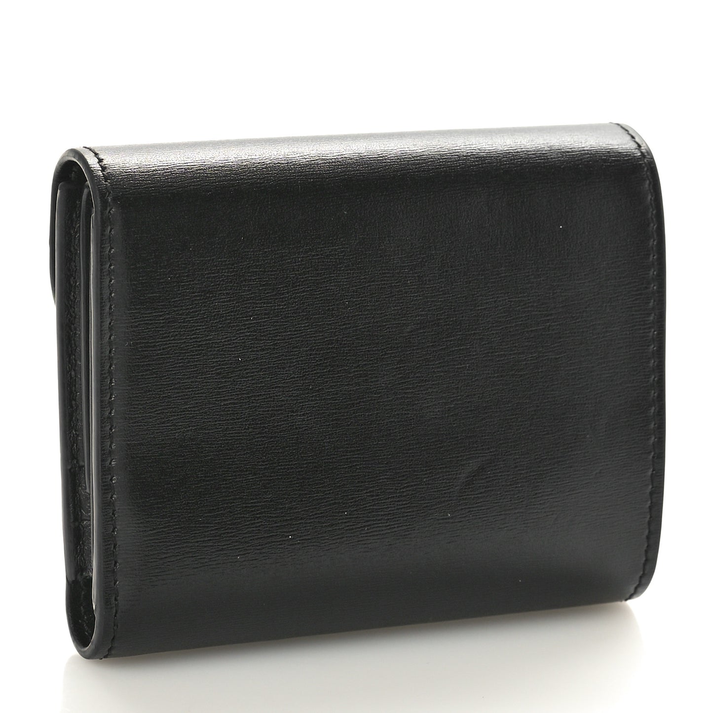 Shiny Calfskin Small Triomphe Wallet Black