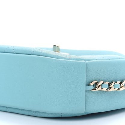 Chanel Goatskin Quilted Small Casual Trip Camera Case Light Blue 9 of 9