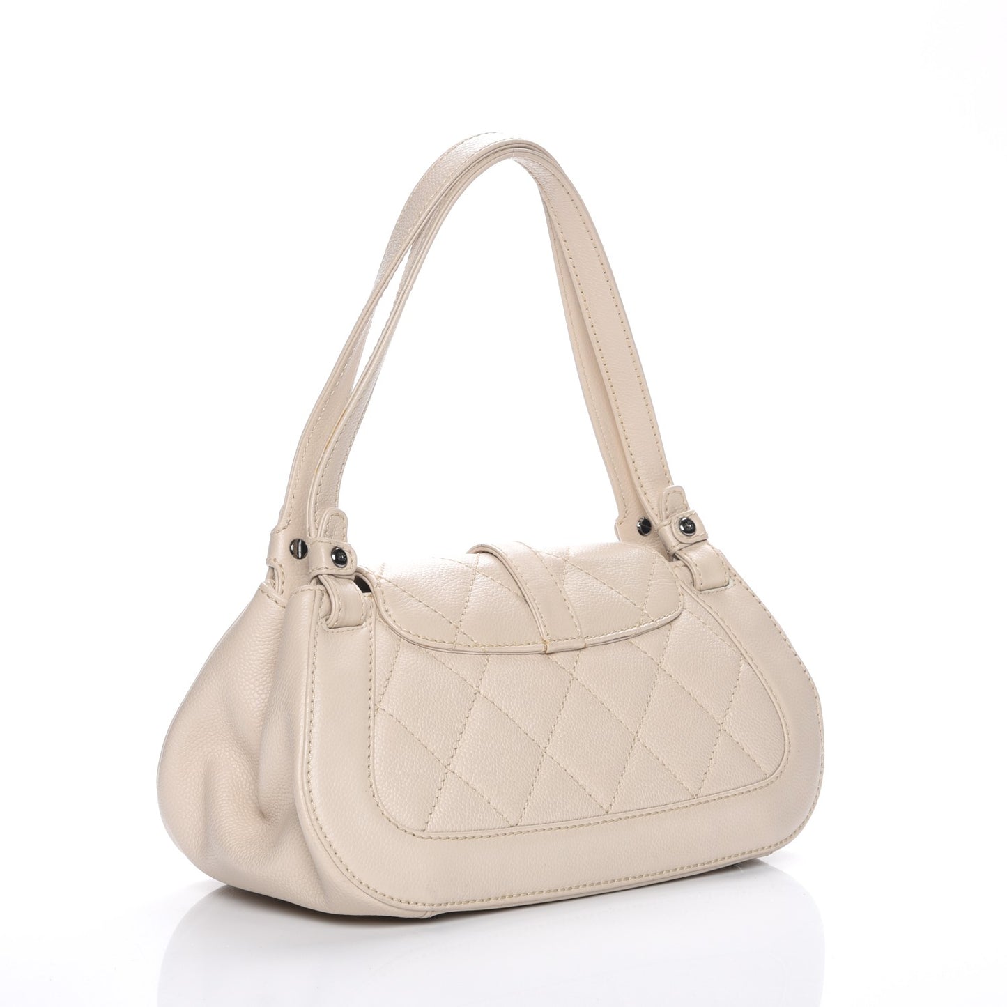 Caviar Quilted Mademoiselle Flap Bag Light Beige