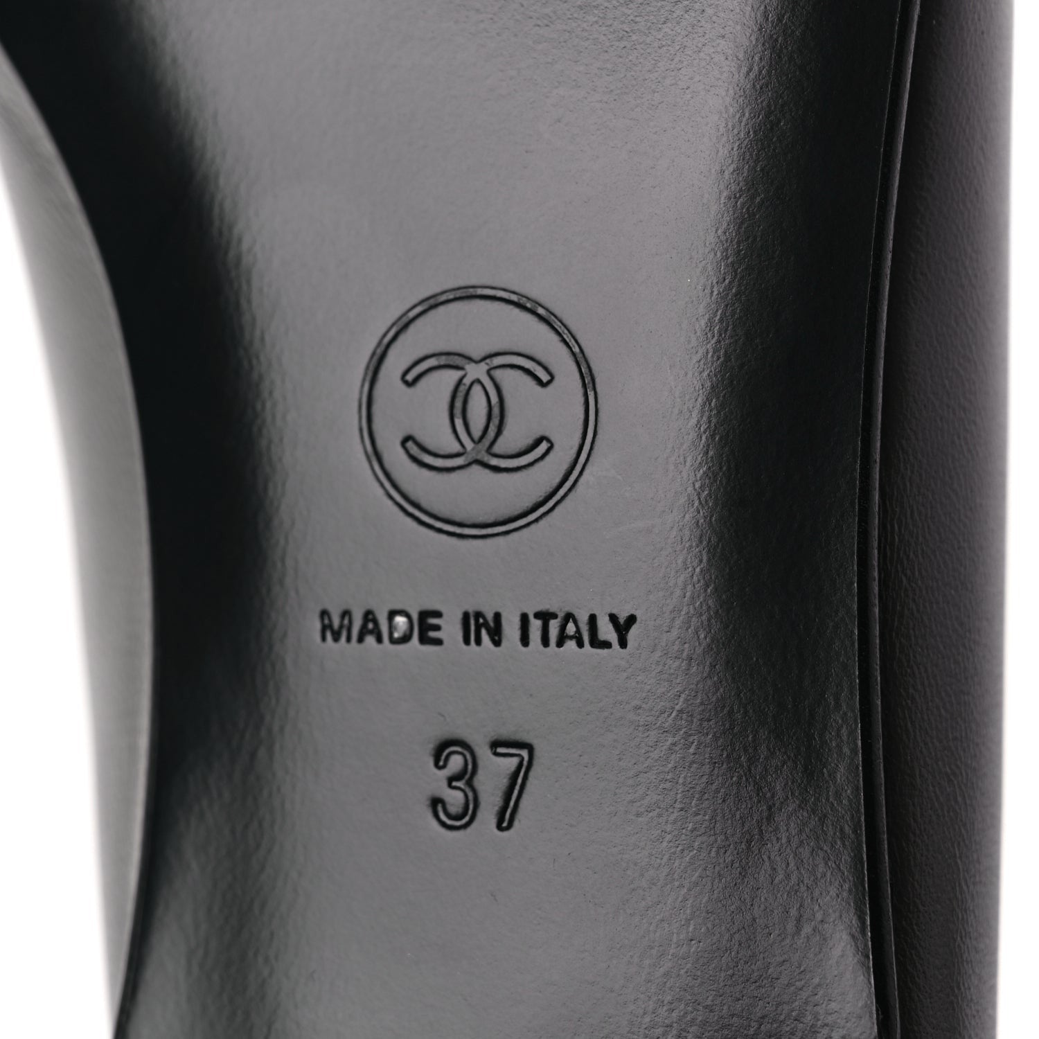 Chanel Lambskin Cap Toe CC Ballerina Flats 37 Dark Grey 6 of 9