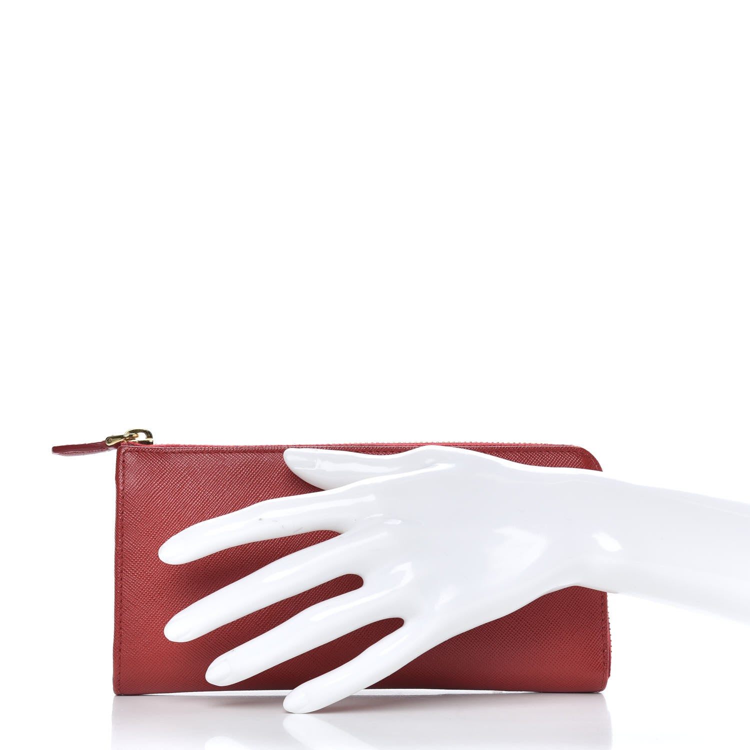 Prada Saffiano Zip Around Wallet Fuoco 2 of 9