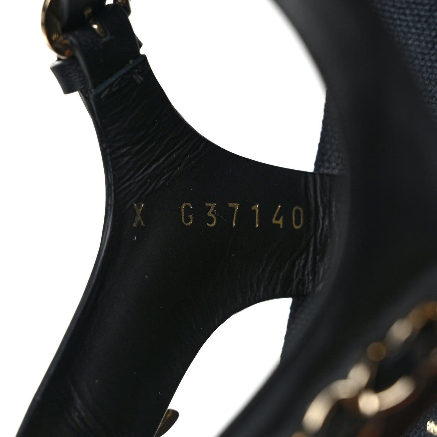 Calfskin Chain Platform Sandals 37 Black