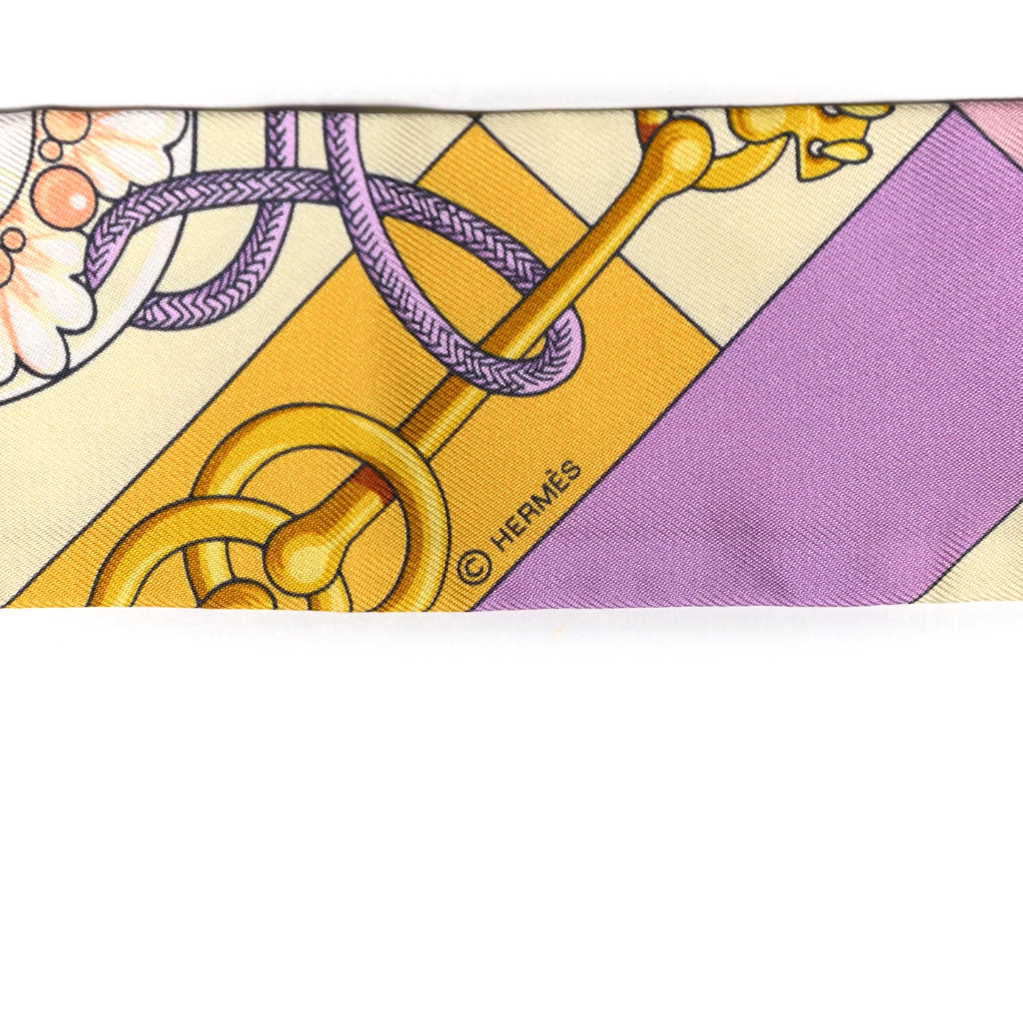 Silk Cliquetis Twilly Bouton D'Or Mauve