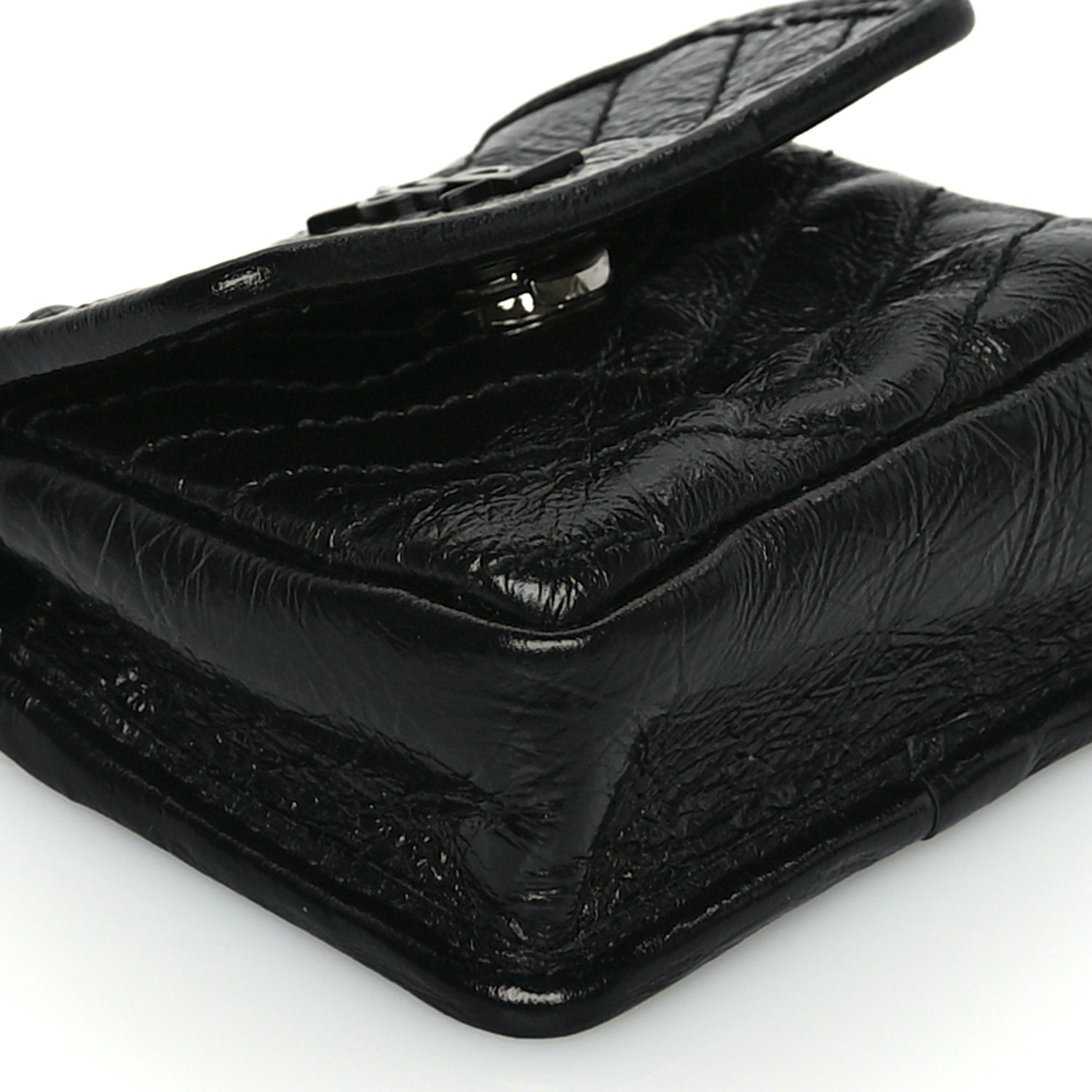 Saint Laurent Crinkled Calfskin Matelasse Monogram Niki Airpods Holder Micro Bag Black 7 of 9