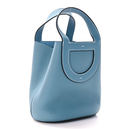 Hermes Taurillon Clemence Swift In-The-Loop 18 Blue Jean 2 of 10