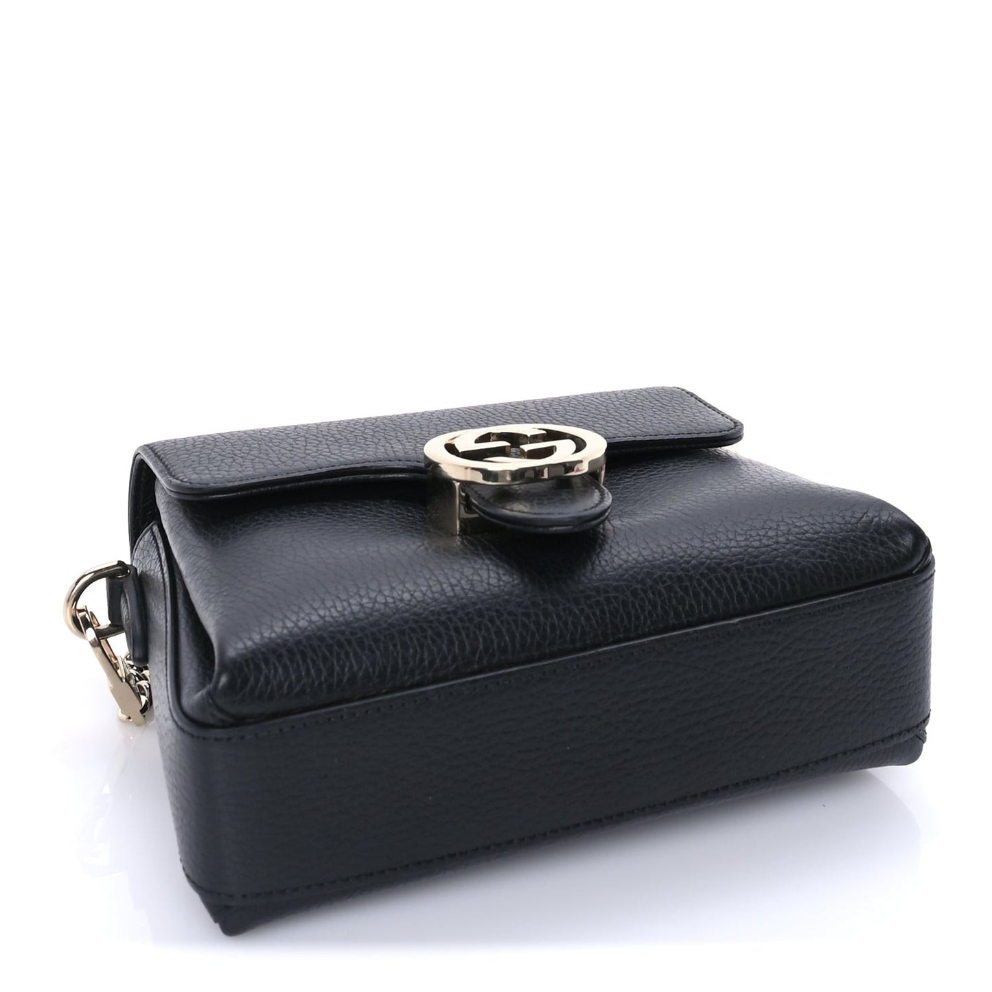 Dollar Calfskin Interlocking G Crossbody Bag Black