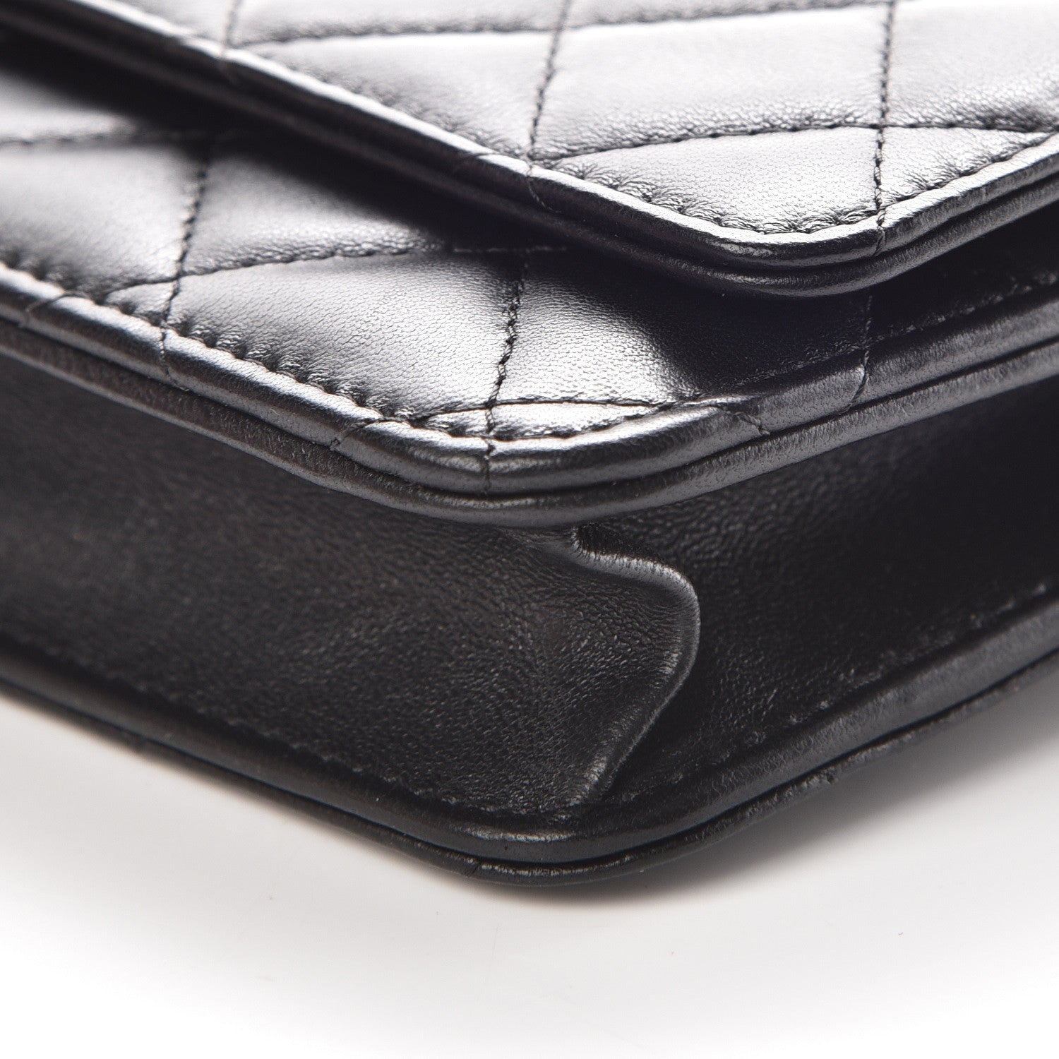 Chanel Lambskin Quilted Wallet On Chain WOC Black 10 of 13