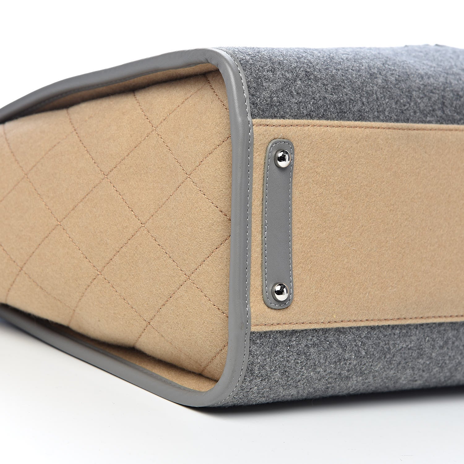 Chanel Wool Felt Large Deauville Tote Grey Beige 9 of 11