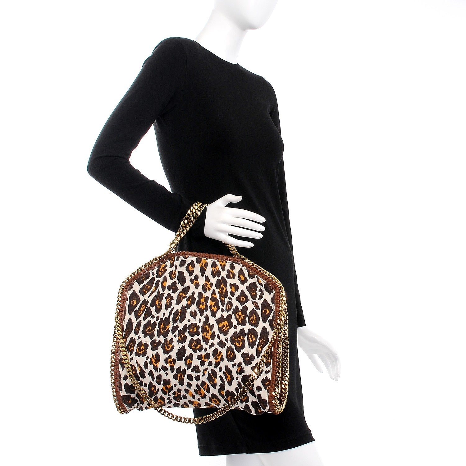 Stella McCartney Linen Leopard Small Falabella Fold Over Tote 2 of 8