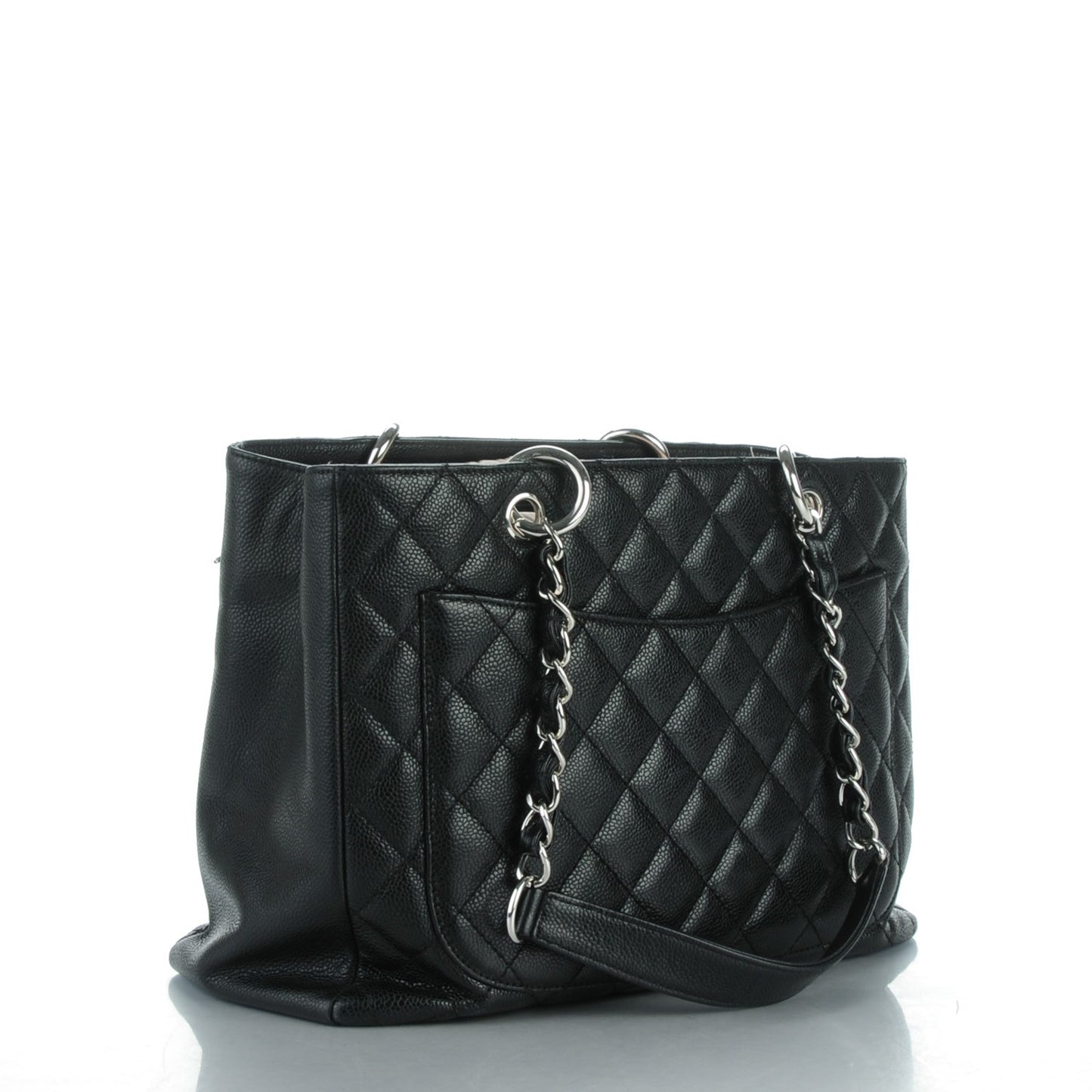Caviar Quilted Grand Shopping Tote GST Black